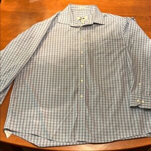 Joseph Aboud Non-Iron  Blue Checkered Shirt, 17 1/2 34/35
